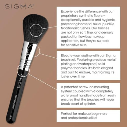 Sigma Beauty Essential Travel Brush Set 7-Pc Makeup Brushes & Carrying Case | SigmaTech Synthetic Fibers With Waterproof Handles For Liquid, Cream and Powder Application Plus Durable SigmaAlloy Ferrules - style: Essential Travel Set