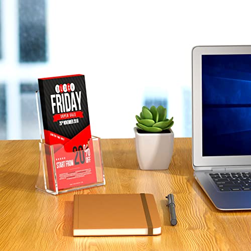 NIUBEE Acrylic Brochure Holder 4 x 6, Flyer Holder Stands Display, 2 Pack | Clear Brochure Display Stand for 4" Trifold Pages, Literature Holder Countertop for Magazine,Pamphlet, Booklets,Menu,Journals - size: 4" x 6", style: 2 Pack