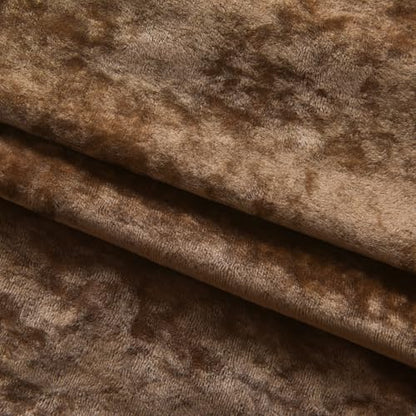 Caramel Crushed Velvet Curtains with Rod Pocket Luxurious Thermal Insulation Room Darkening Window Panels for Living Room Bedroom Office, 2 Panels Set 52" W x 96" L - color: Caramel, size: 52"W x 96"L (Pack of 2)