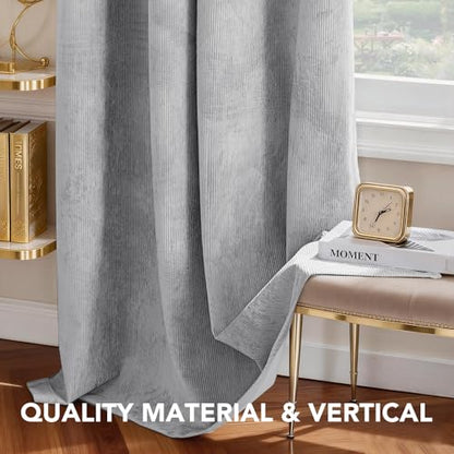 H.VERSAILTEX Velvet 100% Blackout Curtains for Living Room Full Light Blocking Curtains Thermal Insulated Room Window Drapes Soft Luxury Curtains Grommet Top 2 Panels (55" W x 63" L, Gray) - color: Grey, size: 55"W x 63"L (Pack of 2)