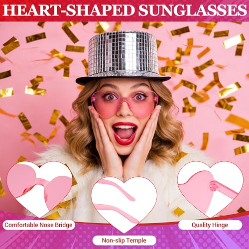 Short Bob Straight Hair Wigs with Bangs, Heat Resistant Fiber Hair, Heart-shaped Glasses for Women (Pink) - color: Pink
