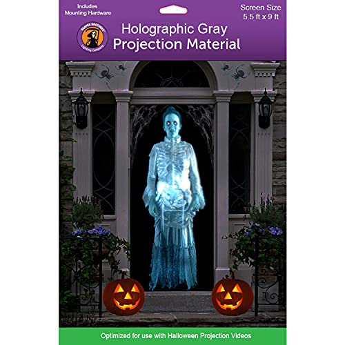 Holographic Rear Projection Screen with Mounting Hardware for Projecting Halloween Videos (5 ft x 9 ft Gray) - size: 60" x 108" Gray