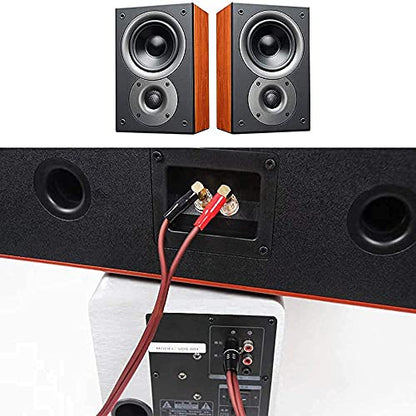 Yuchenfeng 1/4" Gold-Plated TS Mono Plug to Bare Wire Speaker Cable - 14AWG OFC, Double PVC Shielded for Guitar, Mic & DJ Gear | Hi-Fi Audio, Durable Anti-Corrosion(16.4FT 2PCS) - size: 16.4FT 2PCS