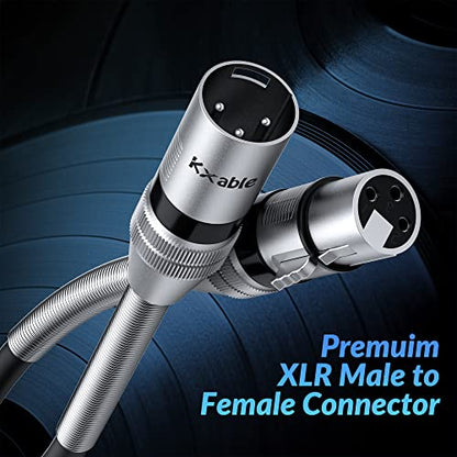 XLR Microphone Cables (40FT, 2-Pack), XLR Male to Female Balanced Mic Cable, 3-Pin Shielded Speaker Cord, Zinc Alloy Connectors, Premium 22AWG Pure Copper, Metal Spring SR, Recording Studio, Podcast - size: 40FT, style: 2-Pack