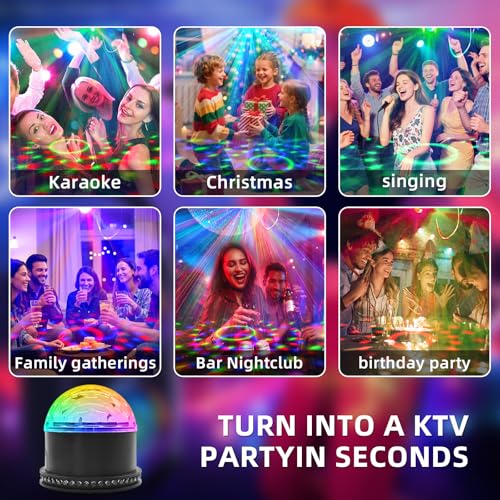 Disco Ball Light,Party Lights with Remote Control,RGB DJ Strobe Lamp for Home Room Dance Party Supplies Home Dance, Easter, Karaoke,New Years Eve Halloween Christmas Decorations