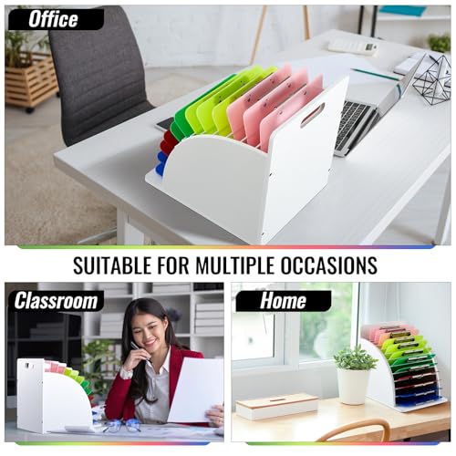 1 Pack Wooden Metal Clipboard Holder with Raised Side Panel,White | Clipboard Storage Rack Back to School Supply for Classroom Office School Teacher, Clip Boards Not Included - color: White