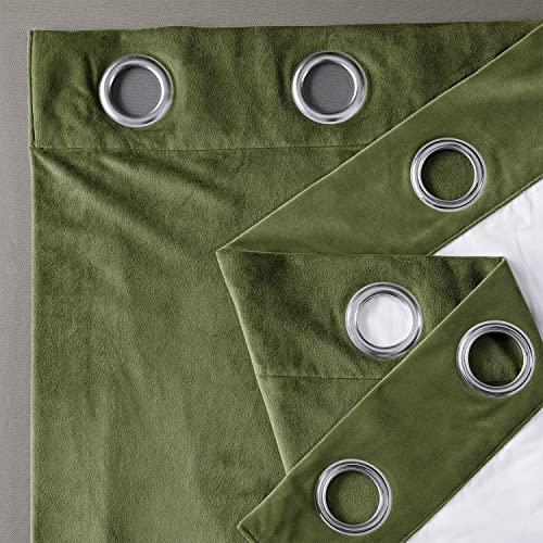 HPD Half Price Drapes Signature Grommet Blackout Velvet Curtains 108 Inches Long Heat & Full Light Blocking Blackout Curtains for Bedroom & Living Room (1 Panel), 50W x 108L, Basque Green - color: Basque Green, size: 50"W x 108"L (Pack of 1)
