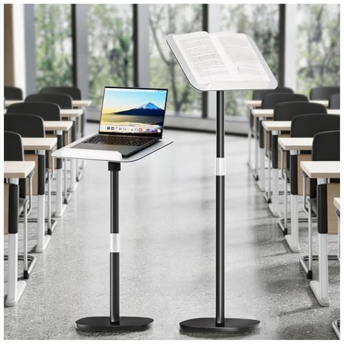 Portable Podium Stand, Adjustable Floor Lectern for Presentations