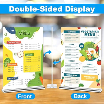 EHWINE 16 Pack Acrylic Sign Holders 5x7 Double-Sided Tabletop Display Stands for Menus Flyers & Signs, Clear Acrylic Picture Frame for Office Business Store & Events - size: 16 Pack 5x7 Inch