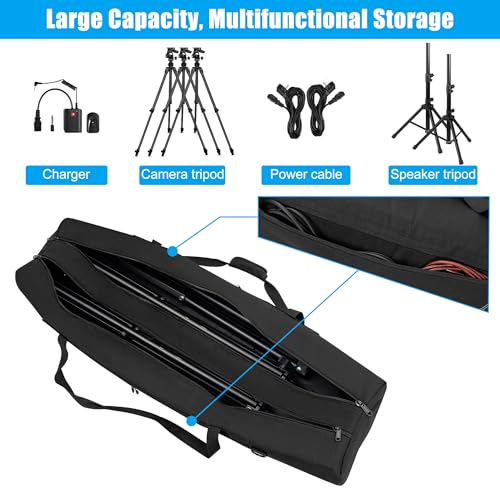 TORIBIO Tripod Carrying Case Bag,Padded Protective 48.5"x12"x6“ | with Shoulder Strap and Handle, Heavy Duty, for Music Stand Mic Speaker Camera Monopod Stand - size: 48.5" x 12" x 6"