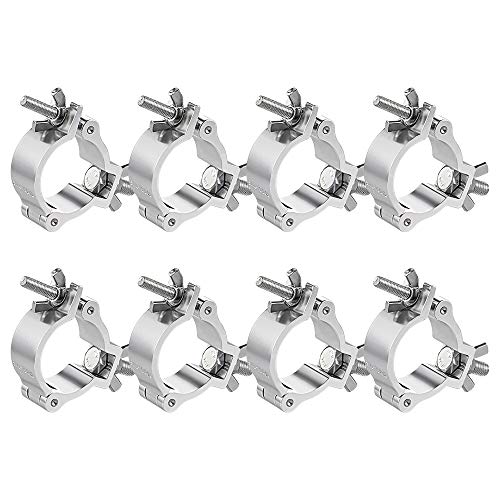 Truss Clamps 2 Inch, 8 Pack Premium Stage Lighting O Clamps | Fits 48-52mm OD Tube, Heavy Duty 220lb Stage Lights Clamps for Led Par Lights Moving Head Beam Spot Lights - size: 2 inch truss clamp