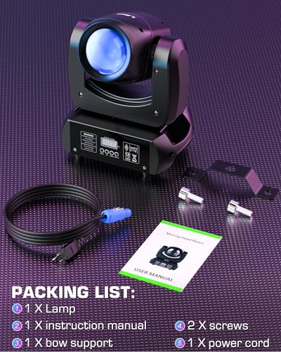 HOLDLAMP 120W LED Moving Head Light, Moving Head DJ Lights with Rotating Gobos (18-Facet Prism) and 8 Colors with DMX and Sound Activated Modes for Wedding Parties Church Band Show Bar (Set of 2) - size: 2PACK