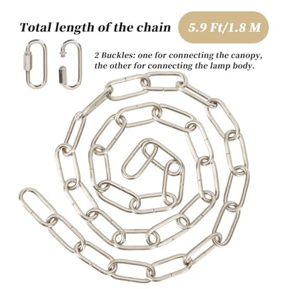 Heavy Duty Light Fixture Canopy Kit 5.3 Inches Diameter & 5.9 Feet Chain Ceiling Mounting Hardware for Pendant Light, Chandelier or Swag Light Fixtures, Brushed Nickel - color: Brushed Nickel
