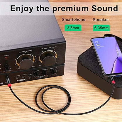 SHULIANCABLE 3.5mm to 6.35mm Stereo Audio Cable, 6.35 1/4" Male to 3.5 1/8" Male TRS Stereo Audio Cable for Guitar,iPod, Laptop, Home Theater Devices,Smartphones,and Amplifiers (6.6Ft/2M) | , 6.35 1/4" to 3.5 1/8" Male TRS Stereo Audio Cable for Guitar,iP