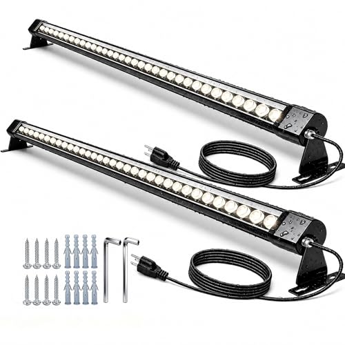 2 PCS 40Inch Wall Washer Light Bar, 120V Plug in 72W IP67 4000K High Bright | IP67 Waterproof 4000K Natural White, High Bright Wall Light Bar for Building Wall/Fences/Yard, 150° bracket adjustment - color: 4000K Natural White-2pack