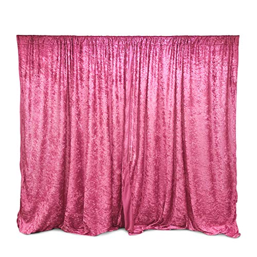 AK TRADING CO. 10 feet x 10 feet Lush Velvet Backdrop Drapes Curtains Panels with Rod Pockets - Wedding Ceremony Party Home Window Decorations - Fuchsia - color: Fuchsia