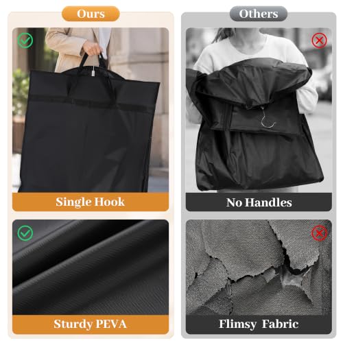 6-Pack 65” x 23” Garment Bags for Dresses and Gowns for Closet Storage - size: 65in With Handles
