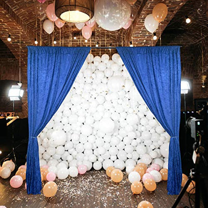 AK TRADING CO. 10 feet x 10 feet Lush Velvet Backdrop Drapes Curtains Panels with Rod Pockets - Wedding Ceremony Party Home Window Decorations - Royal Blue - color: Royal