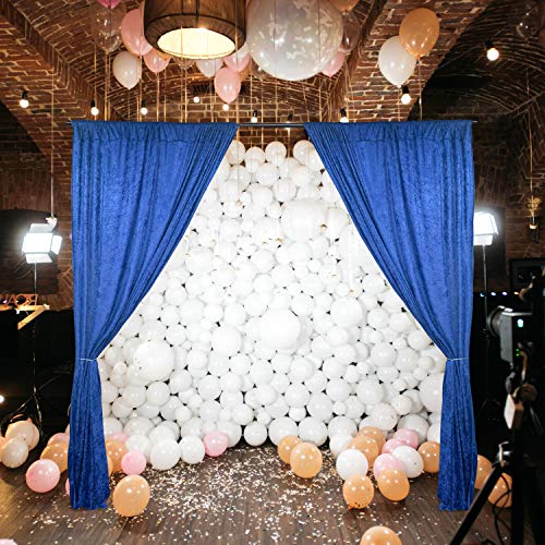 AK TRADING CO. 10 feet x 10 feet Lush Velvet Backdrop Drapes Curtains Panels with Rod Pockets - Wedding Ceremony Party Home Window Decorations - Royal Blue - color: Royal