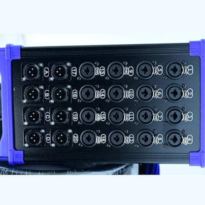 Arklove 16 Send Female 8 Return Male 24-Channel Low Profil XLR 1/4" TRS Send Sub Combo Splitter Snake Cable 20ft - size: 20ft