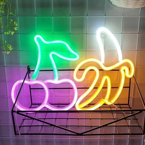 JYWJ Banana LED Neon Signs Desktop Wall Decoration Light | USB or Battery Powered, 3-AA Battery Option, Party Decoration, Business Decor Use, Desktop & Wall Mount - style: Banana