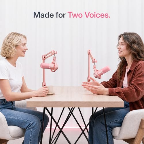 MAONO PD200W Hybrid Wireless Podcast Microphone for PC, Dynamic XLR USB Mic - color: Pink