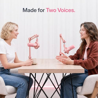 MAONO PD200W Hybrid Wireless Podcast Microphone for PC, Dynamic XLR USB Mic - color: Pink