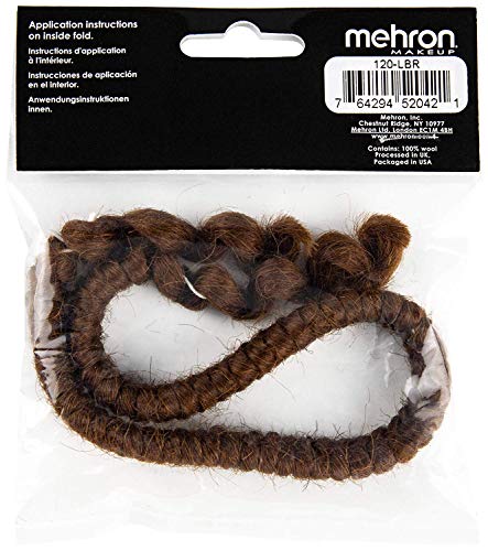Mehron Makeup Crepe Hair - LIGHT BROWN, Special FX Fake Hair - color: Light Brown