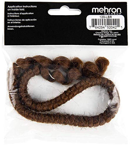 Mehron Makeup Crepe Hair - LIGHT BROWN, Special FX Fake Hair - color: Light Brown