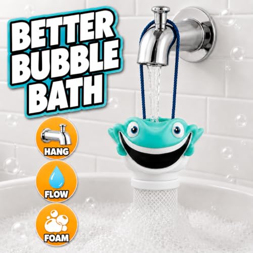 Suddy Buddy® Bubble Maker for Bathtub | Fun Kid Bubble Bath Toys | Safe Bath Bubbler for Boys & Girls Ages 3+ | Includes 1 Foam Dispenser, 1 Trading Card & 3 Super-Bubble Drops | Manny Manta Ray - style: Manta Ray