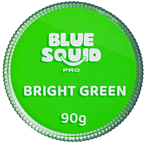 Blue Squid PRO Face Paint - Professional Water Based Single Cake Facepaint & Body Paints - SFX Makeup, Kids Adults Face Painting for Costume, Halloween, Cosplay - Classic Bright Green 90g / 3oz - color: Classic Bright Green 90g