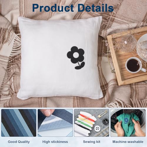 Amrules Iron Patches, 15 Pcs Denim Colors Fabric Repair Kit, 5.1" x 11" - color: Denim Blue, size: 5.1"x11"-15PCS