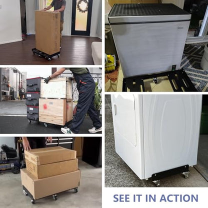KEDSUM 2000LBS Heavy Duty Moving Dolly with 6 Swivel Wheels, Furniture Dolly with 100% Thicken Steel Frame, Expandable Appliance Dolly Cart Up to 43.6" Wide, All Terrain Used for Building Materials - size: 2.5“ wheel