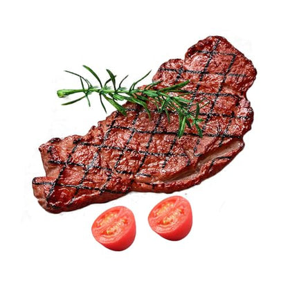 SDCYOW Artificial Steak Fake Steak Simulation Food Fake Cooked Roast Beef Meat with Artificial Cherry Tomatoe for Home Kitchen Market Display Photography Props - color: 1Pack w/h Cherry tomato