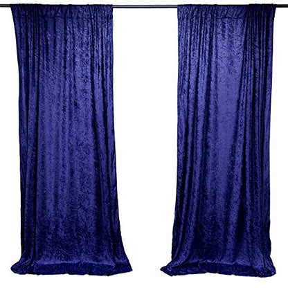 AK TRADING CO. 10 feet x 10 feet Lush Velvet Backdrop Drapes Curtains Panels with Rod Pockets - Wedding Ceremony Party Home Window Decorations - Navy Blue - color: Navy Blue
