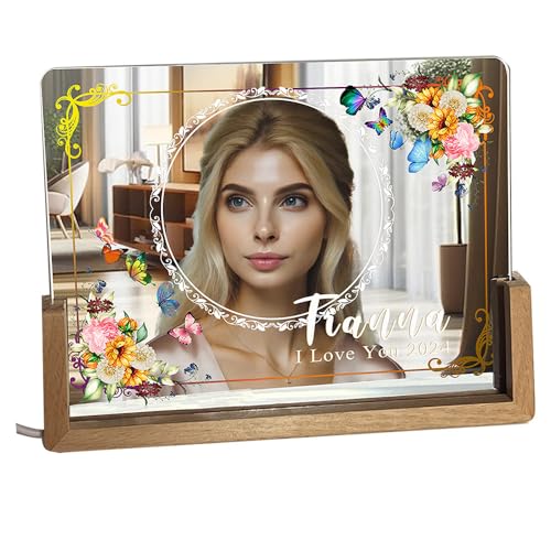 Tina&Co Customized Lighted Makeup Mirror, Personalized Hollywood Vanity Mirror, LED Makeup Mirror, 1 or 7 Lighting Modes, Portable Ultra Slim Lighted Mirror, Desk Mirror 8" x 6" (Mirror 8x6)