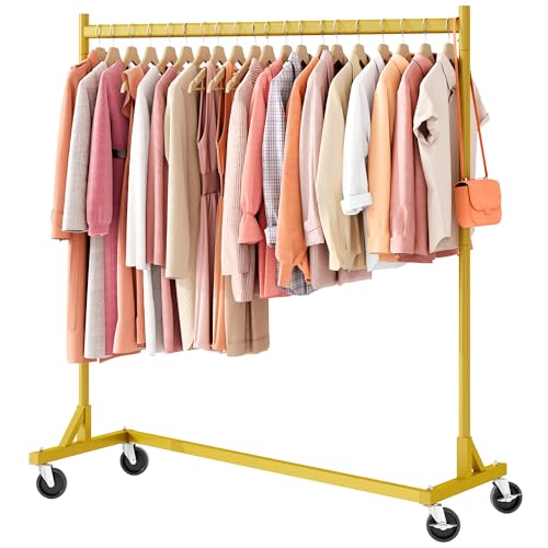 Hoctieon Z Rack, Rolling Clothes Racks with Z-Base, Heavy Duty Garment Rack, Clothing Racks for Hanging Clothes, Sturdy Metal Hanging Holder, Clothes Organizer Rack, Gold - color: Gold, size: 1 Pack