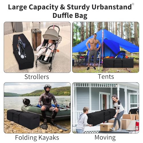 Urbanstand 46 inch Foldable Duffel Lock Zipper Travel Camp, Black - color: Black, size: 46 Inch