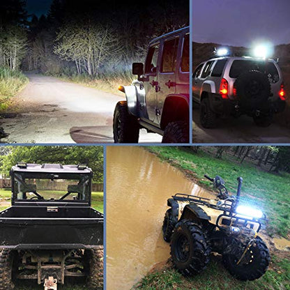 Nilight 18022C-B 6.5Inch 2PCS 6.5 Inch 120W Spot & Flood Combo Bar Driving Waterproof Led Work Light Triple Rows Off-Road Truck Car ATV SUV Jeep Cabin Boat, 2 Years Warranty (Pack of 12) - color: 2Pcs Led Pods, size: Led Pods (Pack of 12)