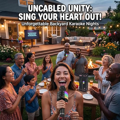 Bluetooth Karaoke Microphone for Party: 8H Playtime, 2H Fast Charge - color: Black2