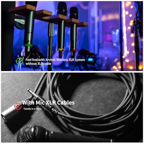 Wireless XLR Microphone Transmitter Receiver 2.4Ghz, XLR System Mic Adapter for Dynamic Microphone, Audio Mixer, Electric Guitar Bass, 48V Phantom Power for Condenser Mic, 160ft Range - size: 2.4G (1TX & 1RX)