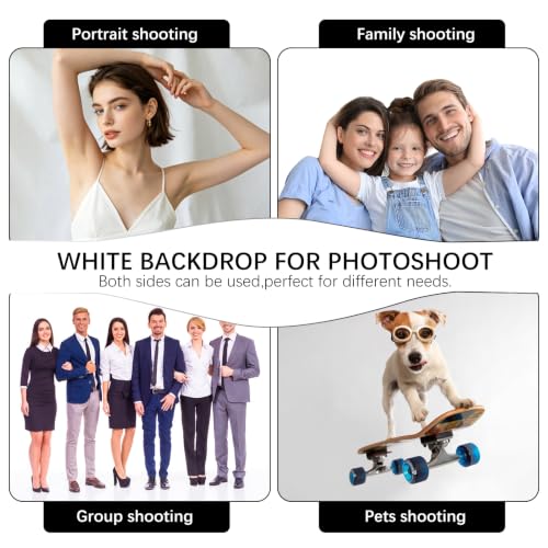 White Photography Backdrop for Photoshoot, 10x10 Ft Polyester Photo Backdrop Curtains, White Backdrops Screen for Photo Studio, Video, Content Creators, Birthday Parties Background - color: White