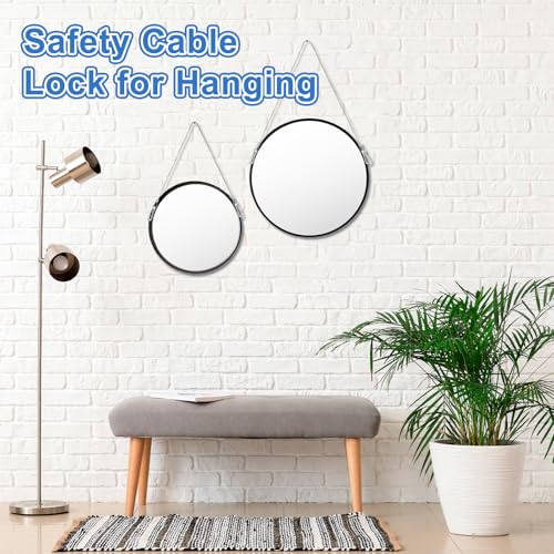 MECCANIXITY 10 Inch Safety Cable Lock, 1/16'' Stainless Steel Cable with Loops Security Wire Lock for Hanging Lighting Luggage Plant Pictures Pack of 2 - size: 250 x 1.5mm