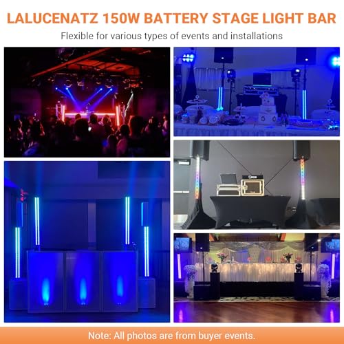 Battery Powered 150W 240LED Stage Wash Light Bar for DJ Party | 2.4G Wireless DMX512 & Remote Control, RGB Strip White Strobe & Warm Beam Effects, For Wedding, Live Music Venues, Club Event