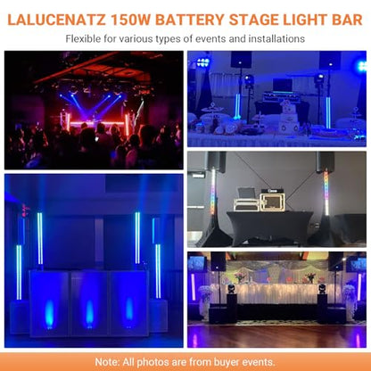 Battery Powered 150W 240LED Stage Wash Light Bar for DJ Party | 2.4G Wireless DMX512 & Remote Control, RGB Strip White Strobe & Warm Beam Effects, For Wedding, Live Music Venues, Club Event