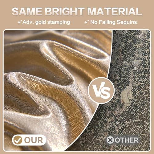 gogoparti 20x10FT Champagne Gold Sequin Backdrop Curtain - 4 Panels of 5x10FT Wrinkle-Free Glitter Drapes for Photography, Birthdays, Weddings & Graduations - color: Champagne, size: 5FT x 10FT(4 panels)
