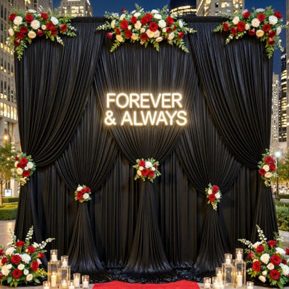 10x10ft Black Backdrop Curtains Glitter Sequin Photo Backdrop Curtain Fabric Black Shimmer Drapes Backdrop Bridal Baby Shower Wedding Birthday Party Photography Backdrops Photoshoot 5x10FT, 2 Panels - color: Black, size: 10 ft X 10 ft(2 Panels 5ft X 10ft)