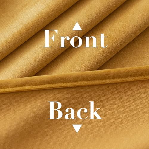 H.VERSAILTEX Luxury Velvet Curtains for Bedroom, 63 Inch, Mustard Yellow - color: Mustard, size: 52"W x 63"L (Pack of 2)