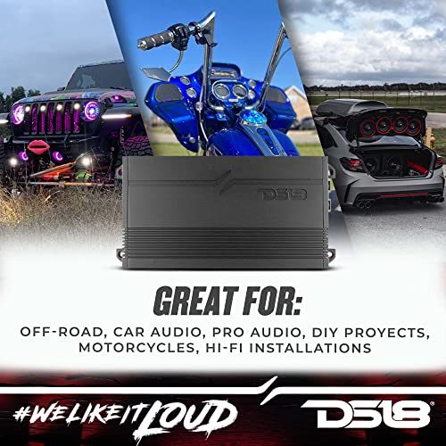 DS18 G1800.1D Car Audio Amplifier 1-Channel Class D Monoblock 1800 Watts - Remote BASS Knob Included - Easy Installation - Compact and Powerful Design - style: 1800 Watts Monoblock