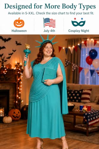 JEGERMIG Adult Statue of Liberty Costume Set for Women - size: XX-Large